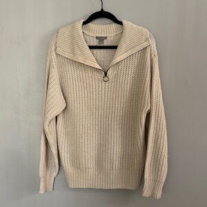 Women’s Falls Creek Cream Knit Quarter Zip Sweater